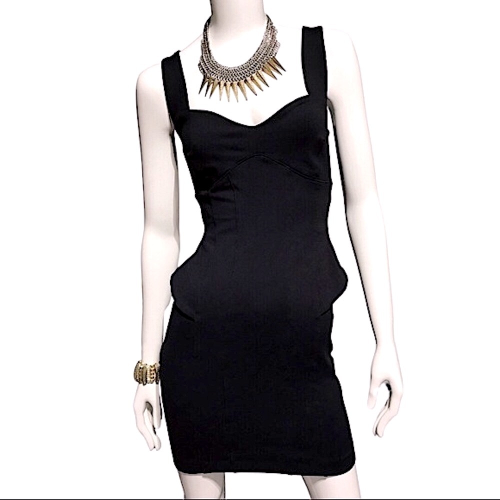 bebe Black Mini Dress with Sweetheart Neckline